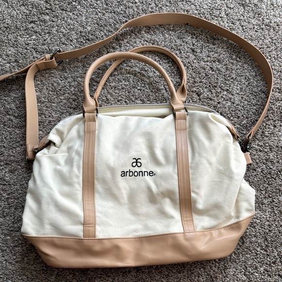 Arbonne Handbags - Arbonne Cream and Tan Women's Bag